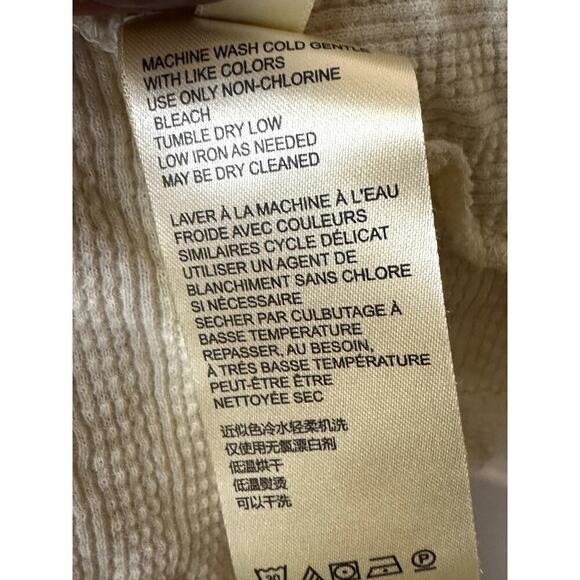 Free People Ivory Short Sleeve Crochet Button Up Blouse Top Women's Size S NWOT - Picture 8 of 9